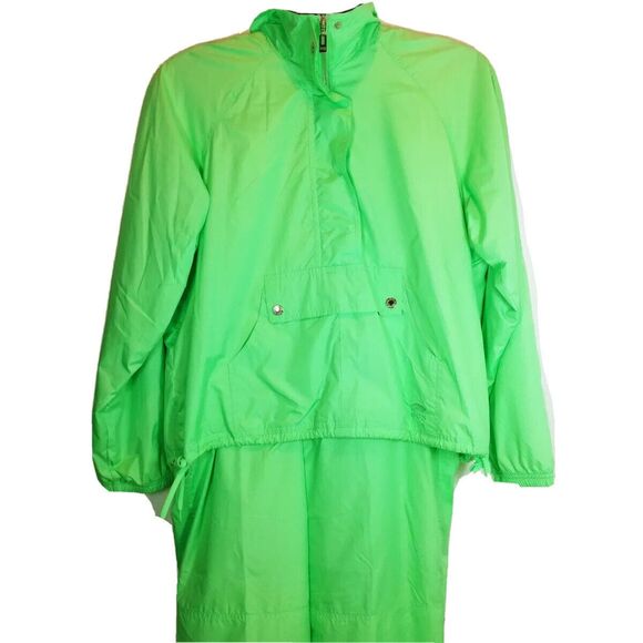 Oleg Cassini Pants - Women OLEG CASSINI 2 Piece Windbreaker and Pants green Yacht Style Vented P L